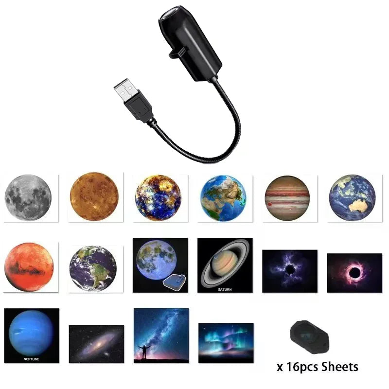 USB Ceiling Moon Earth Projection Atmosphere Light Romantic Bedroom Decoration Galaxy Projector Starry Sky Lamp Night Light