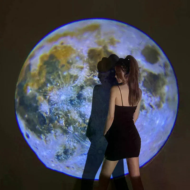 USB Ceiling Moon Earth Projection Atmosphere Light Romantic Bedroom Decoration Galaxy Projector Starry Sky Lamp Night Light